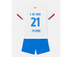 Maillot de foot Barcelona Frenkie de Jong #21 Extérieur enfant 2023-24 Manches Courte (+ pantalon court)